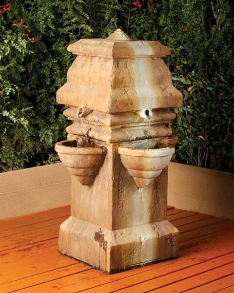 USA Made Cast Stone Tagai Fountain Tuscany Styling Italian Artwork